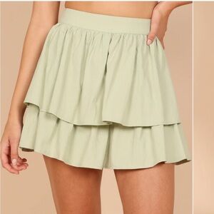 Petal & Pup Mini Skirt in Light Green